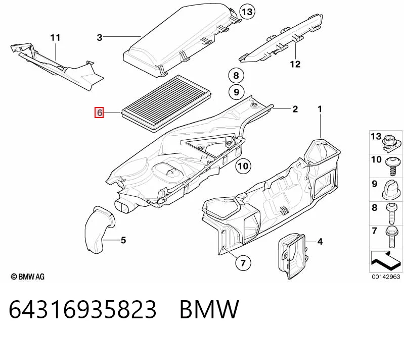 64316935823 BMW Filtro antipolen
