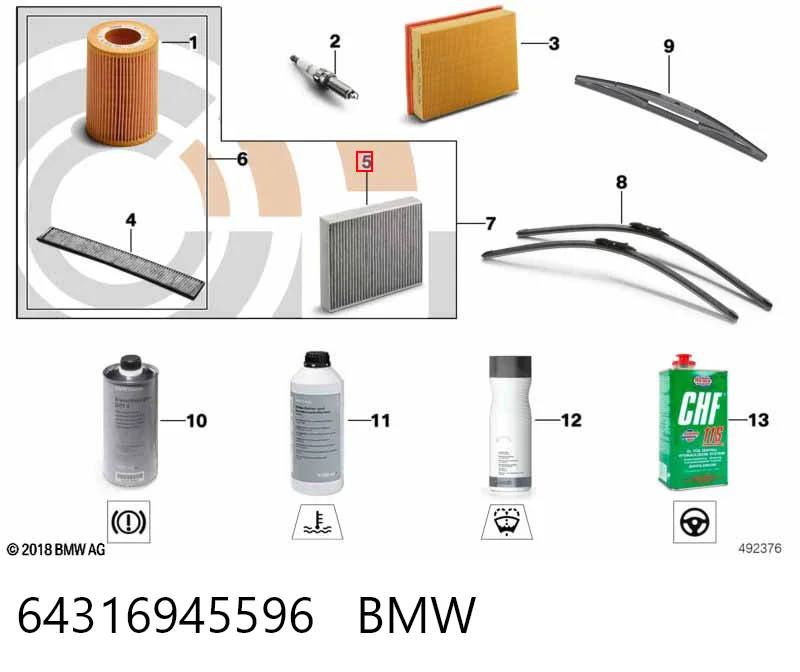64316945596 BMW Filtro antipolen