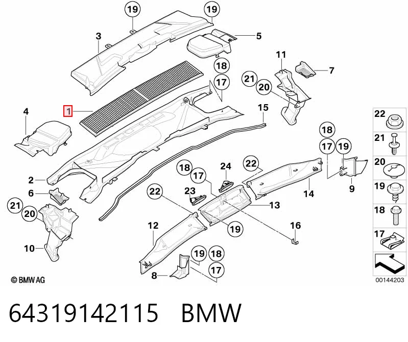 64319142115 BMW Filtro antipolen