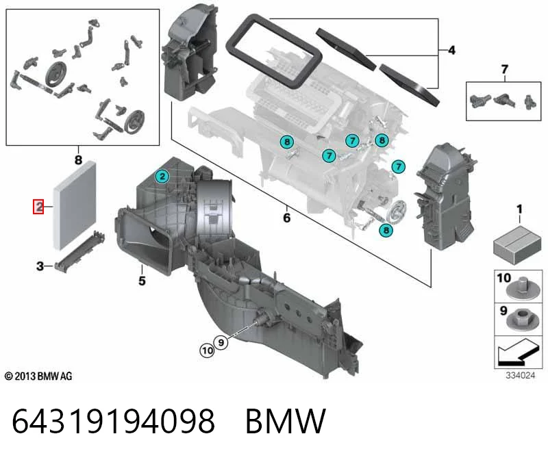 64319194098 BMW Filtro antipolen