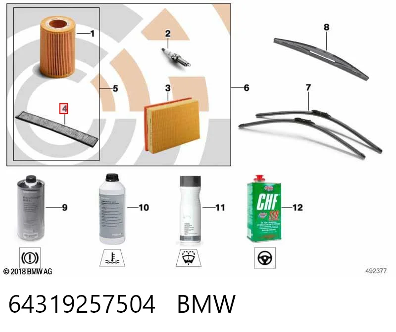 64319257504 BMW Filtro antipolen