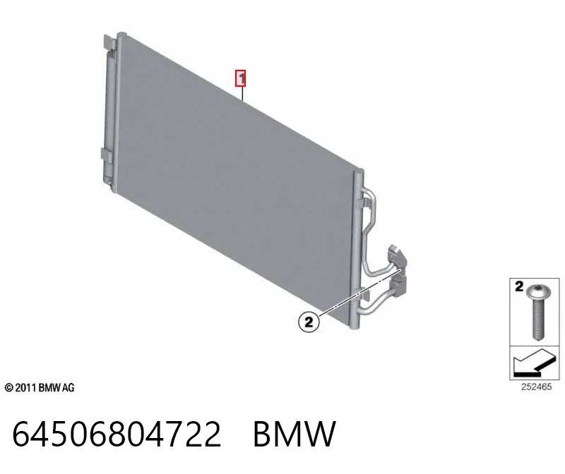64506804722 BMW Radiador de aire acondicionado