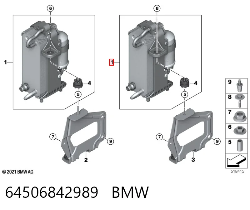 64506842989 BMW Radiador de aire acondicionado