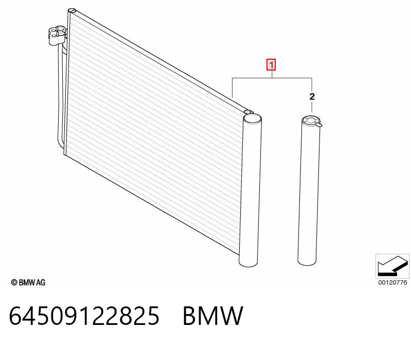 64509122825 BMW Radiador de aire acondicionado