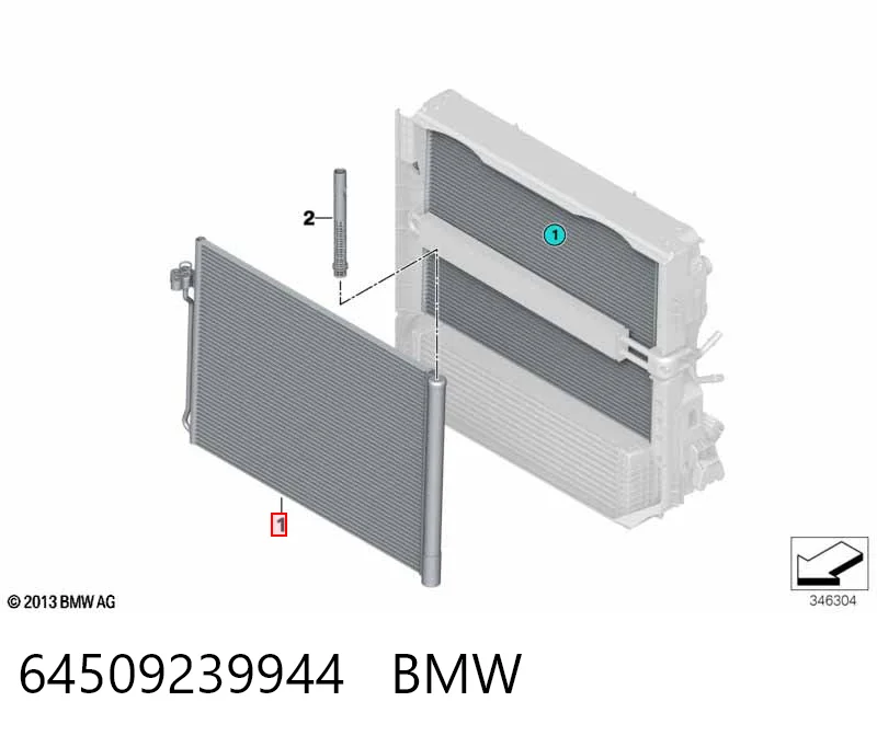64509239944 BMW Radiador de aire acondicionado