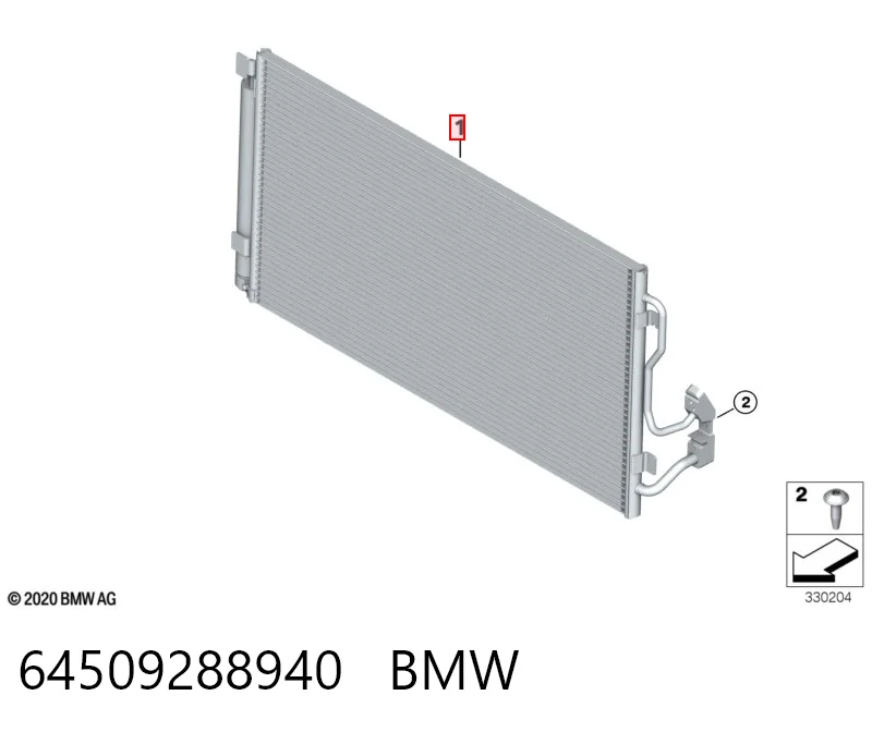 64509288940 BMW Radiador de aire acondicionado