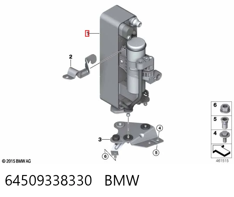 64509338330 BMW Radiador de aire acondicionado