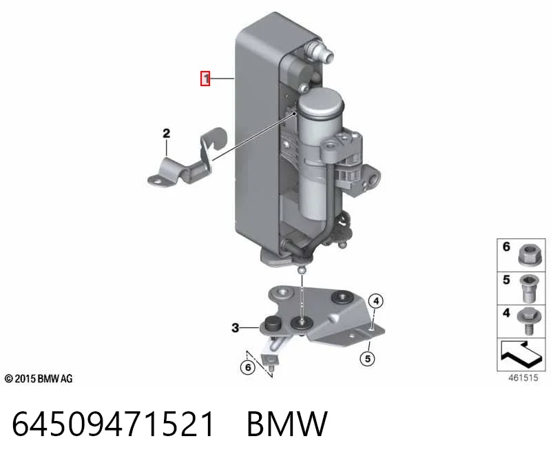 64509471521 BMW Radiador de aire acondicionado