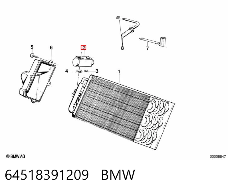 64518391209 BMW Válvula TRV del aire acondicionado