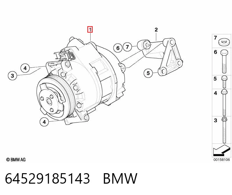 64529185143 BMW Compresor climatizador