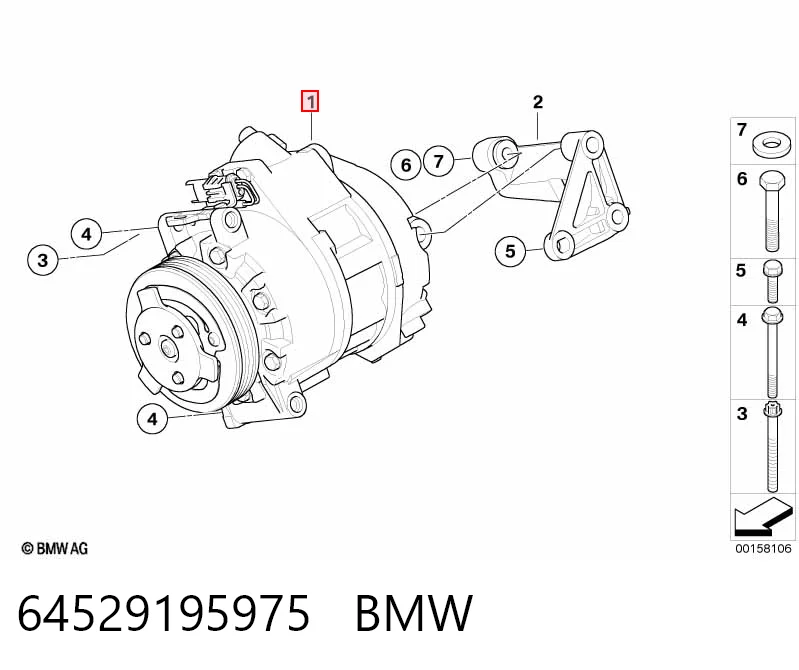 64529195975 BMW Compresor climatizador
