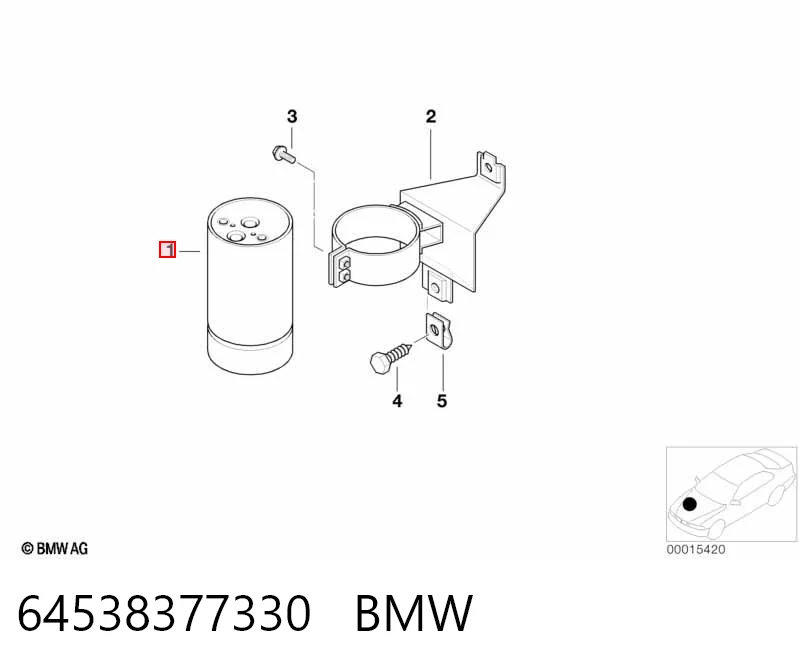 64538377330 BMW Filtro deshidratante aire acondicionado