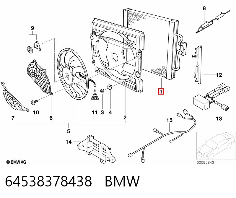 64538378438 BMW Radiador de aire acondicionado