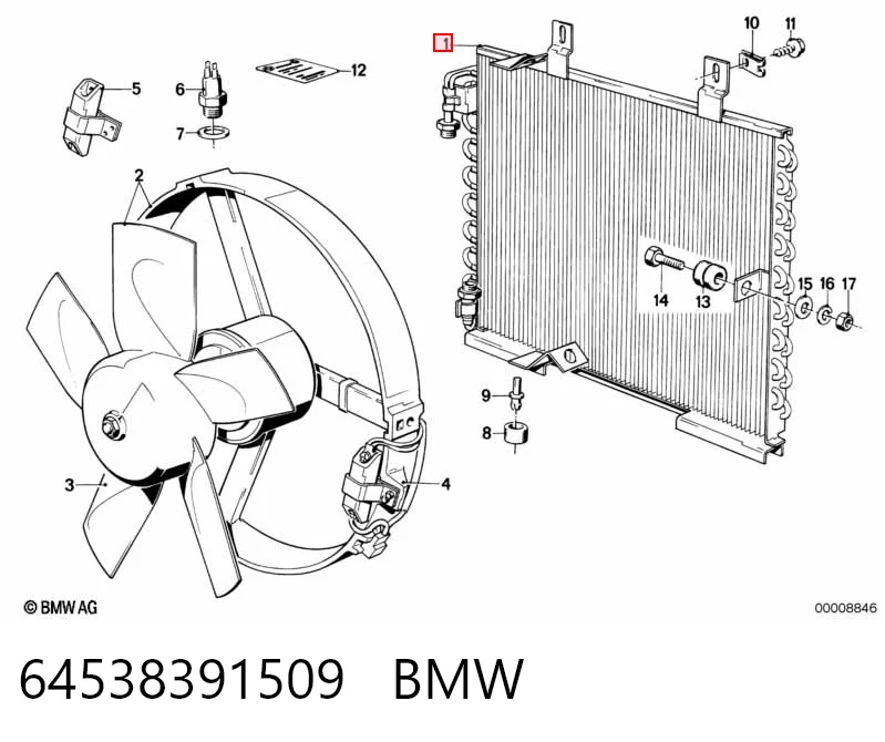 Radiador de aire acondicionado BMW 3 (1982-1992)