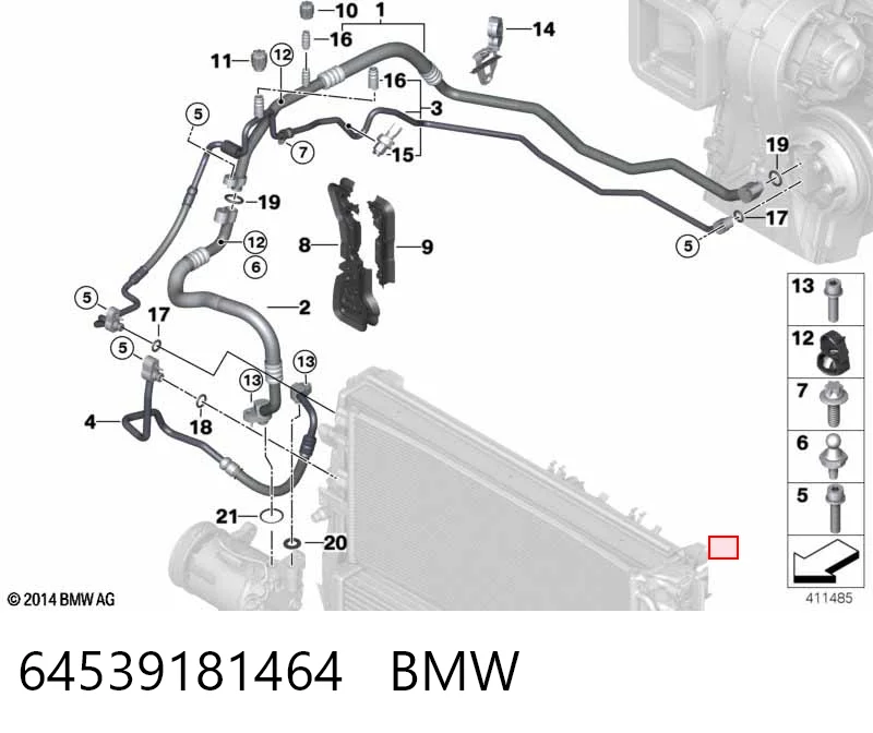 64539181464 BMW Sensor de baja presion aire acondicionado