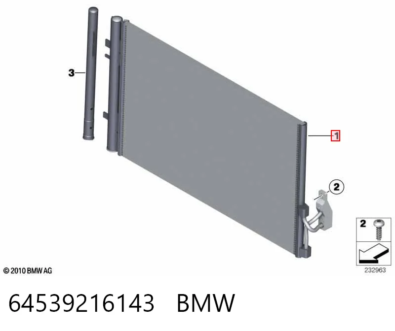64539216143 BMW Radiador de aire acondicionado