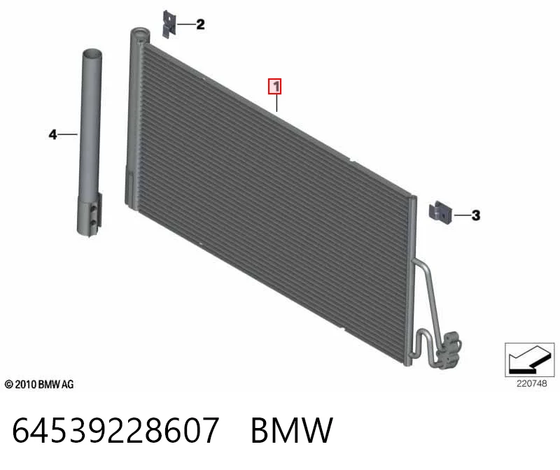 64539228607 BMW Radiador de aire acondicionado