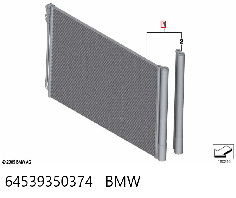 64539350374 BMW Radiador de aire acondicionado