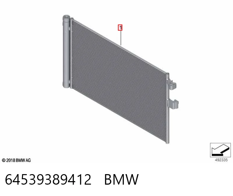 64539389412 BMW Radiador de aire acondicionado