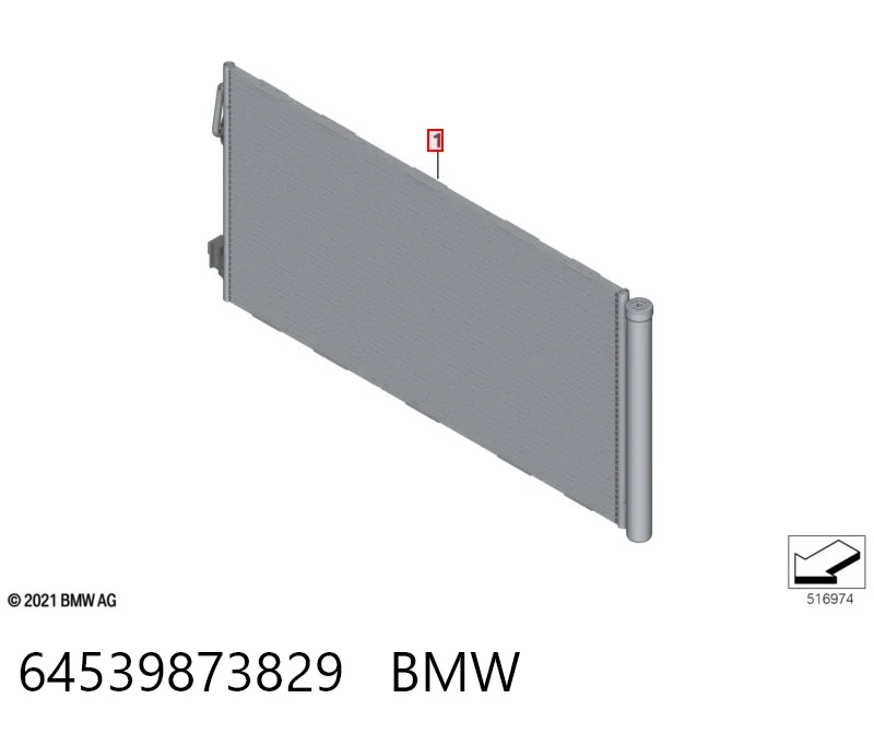 64539873829 BMW Radiador de aire acondicionado