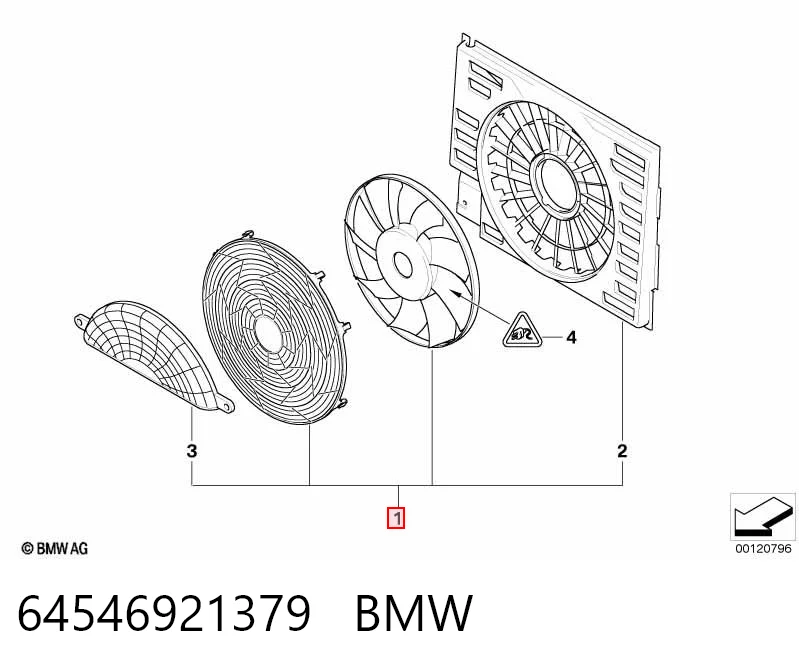 64546921379 BMW Ventilador eléctrico de aire acondicionado completo (motor y aspa)