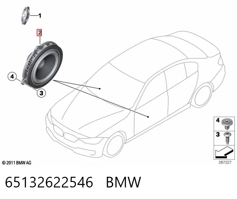 65132622546 BMW Altavoz de la puerta delantera