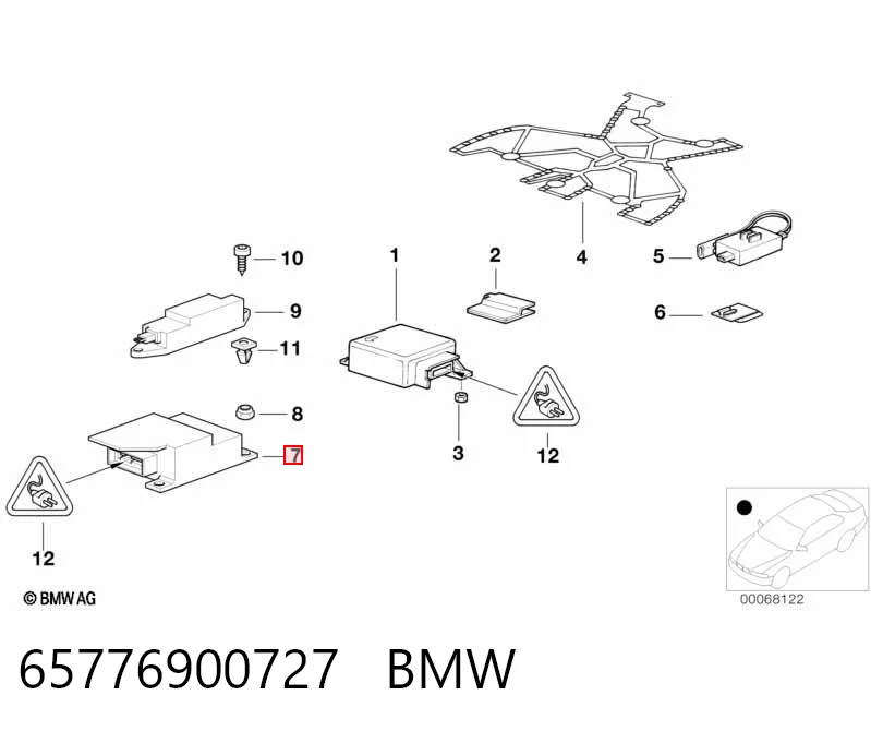 6912755 Mercedes Módulo de control de airbag