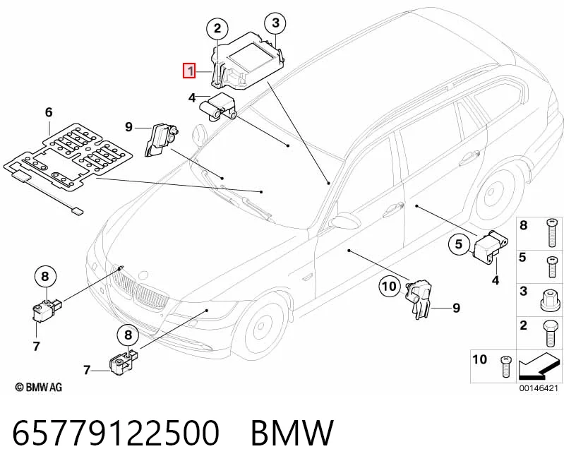 65779122500 BMW Módulo de control de airbag