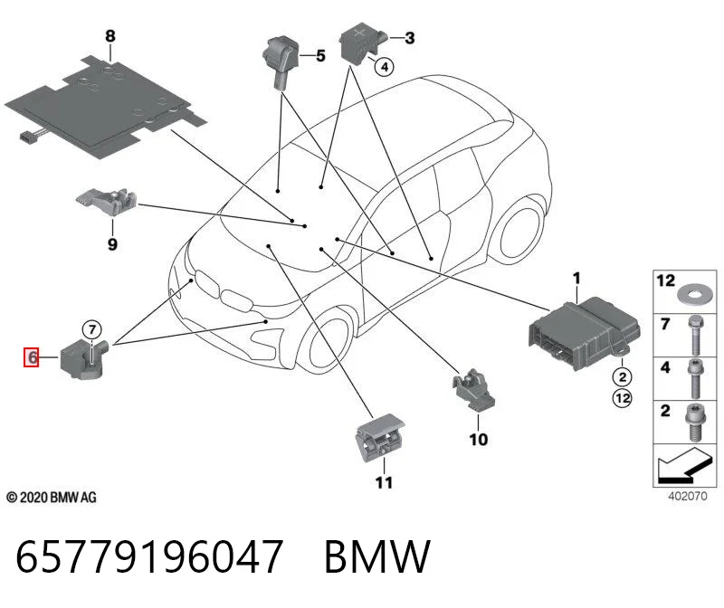 65779196047 BMW Sensor de aceleración longitudinal