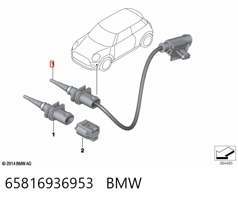 65816936953 BMW Sensor de temperatura ambiente