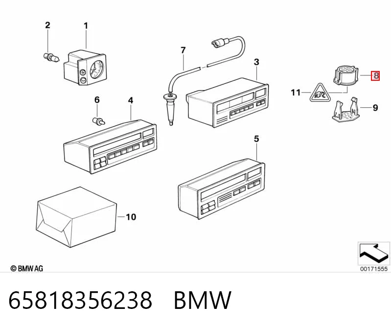 Condensador de aire acondicionado 65818356238 BMW