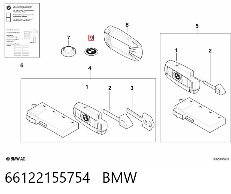 66122155754 BMW Logotipo de tapa de maletero