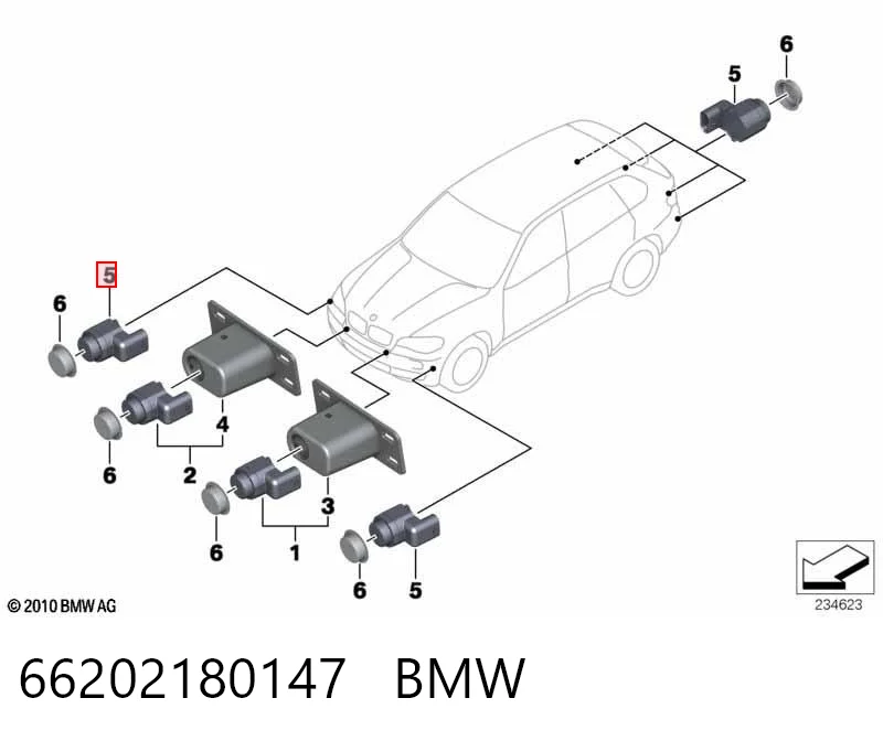 66202180147 BMW Packtronic Frontal Lateral