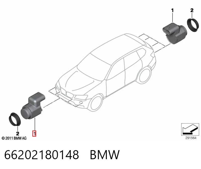 66202180148 BMW Sensor de estacionamiento delantero/trasero central