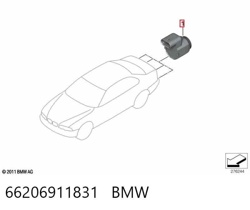 66206911831 BMW Sensor alarma de estacionamiento trasero 