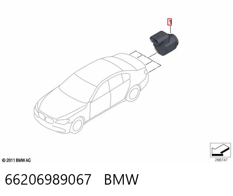 66206989067 BMW Sensor alarma de estacionamiento trasero 