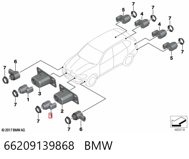 66209139868 BMW Packtronic Frontal Lateral