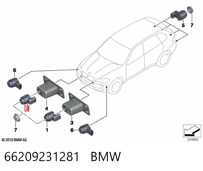 66209231281 BMW Sensor de estacionamiento delantero