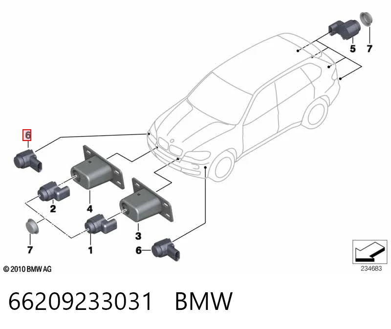 66209233031 BMW Sensor de estacionamiento delantero