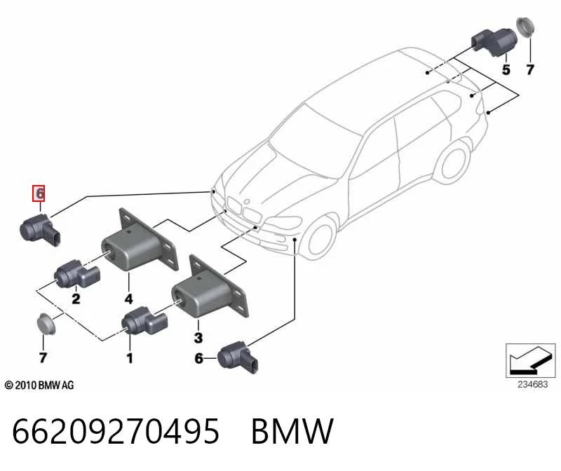 66209270495 BMW Sensor de estacionamiento delantero