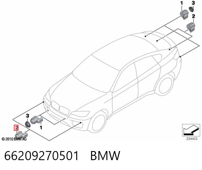 66209270501 BMW Packtronic Frontal Lateral
