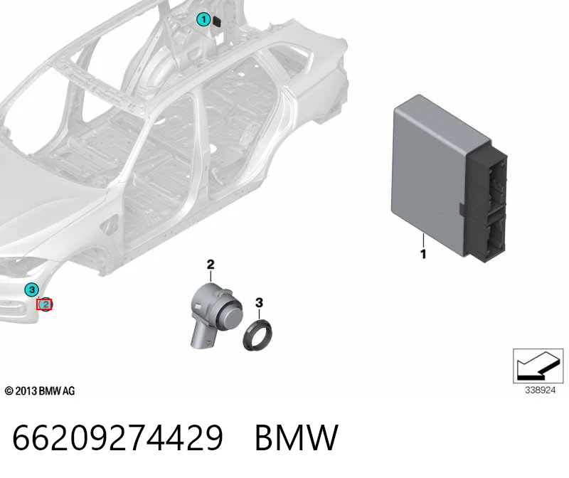Sensor lateral delantero/trasero de aparcamiento 30907254 AND