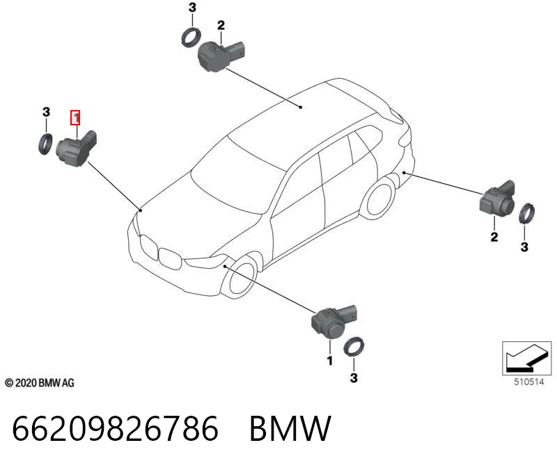66209826786 BMW Sensor de aparcamiento trasero lateral