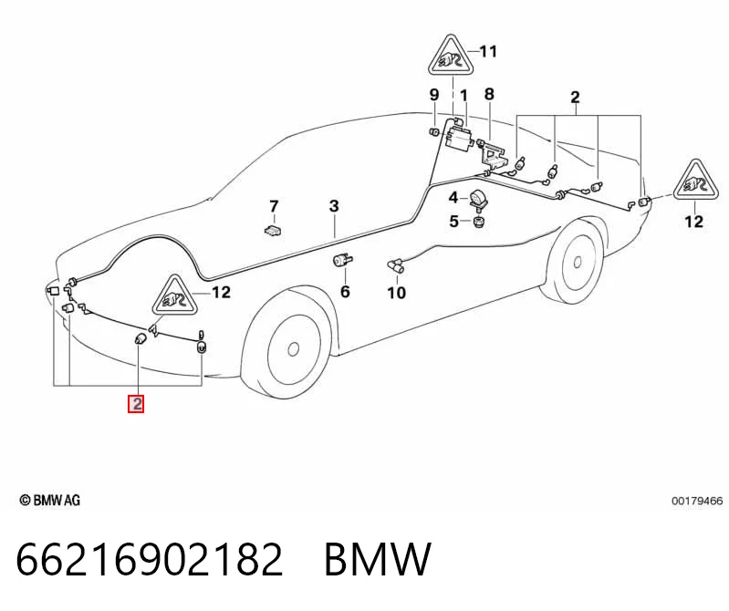 66216902182 BMW Sensor alarma de estacionamiento trasero 