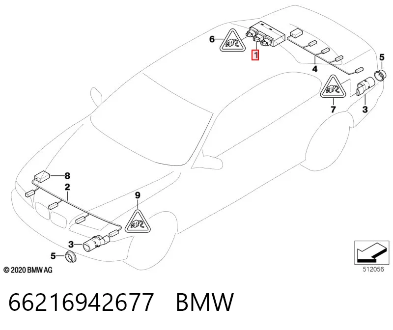 66216942677 BMW Módulo de control del asistente de aparcamiento