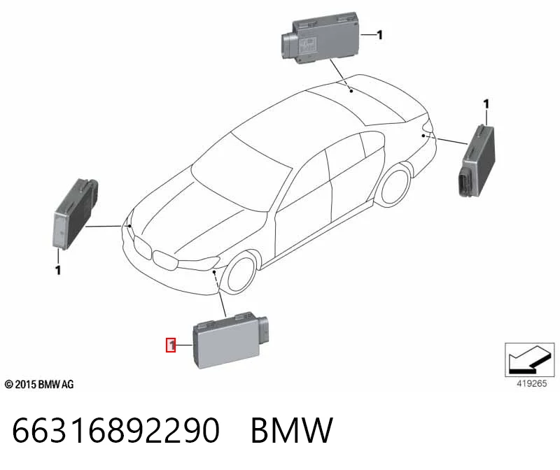 5A6DB55 BMW Sensor de ángulo muerto trasero