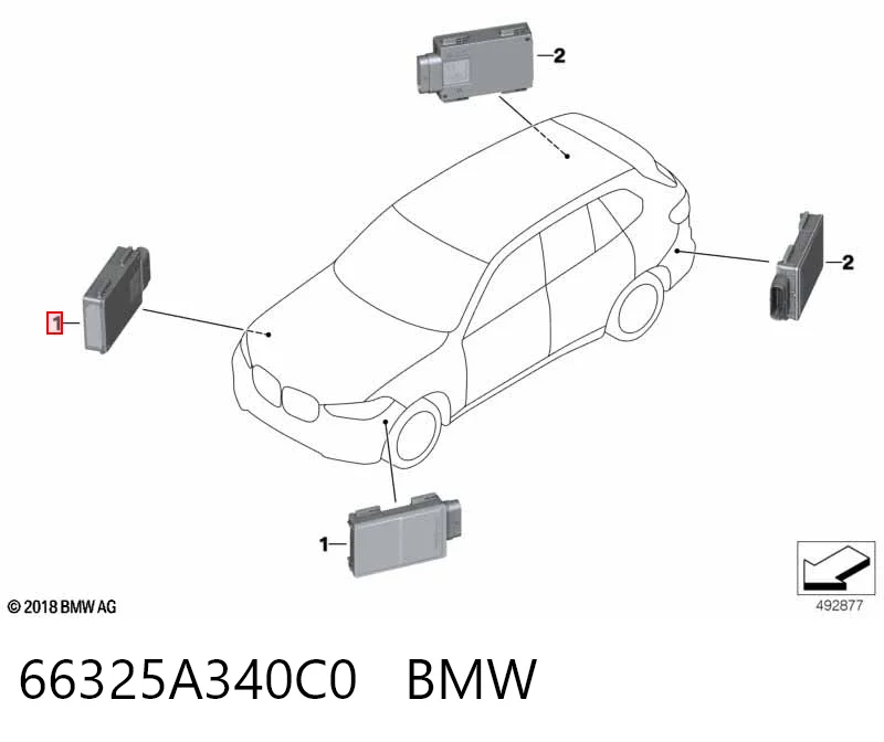 Sensor de ángulo muerto trasero BMW 5A6DB55