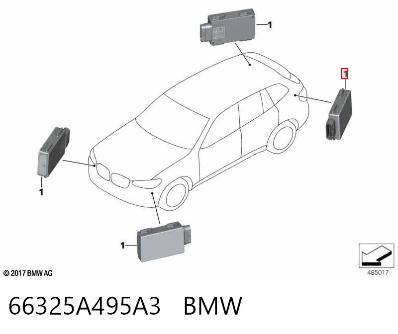 5A6DB55 BMW Sensor de ángulo muerto trasero