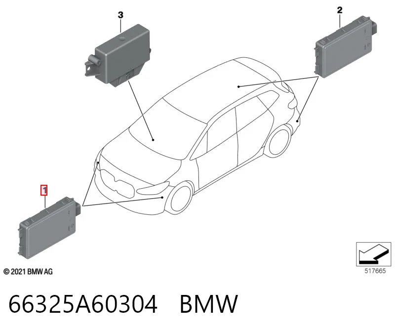 66325A60304 BMW Radar de cambio de carril