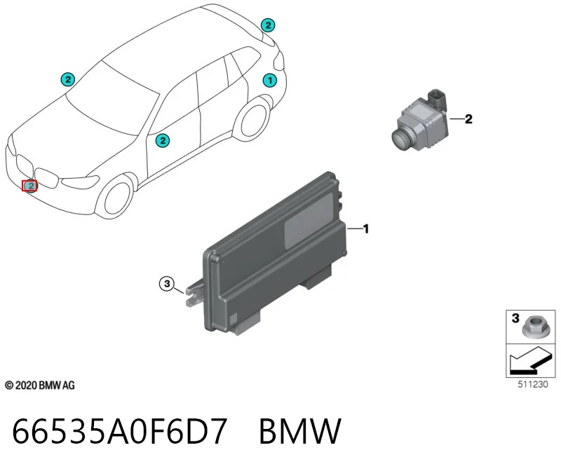 66535A0F6D7 BMW Cámara del sistema de visión